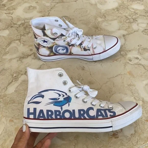 Rare Custom Converse Harbour Cats High Tops - Picture 2 of 12
